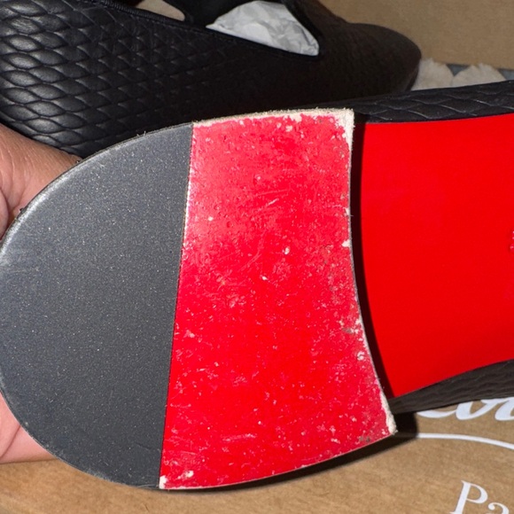 Christian Louboutin Dandyrocks Textured Black Loafers size 45 - Picture 9 of 16